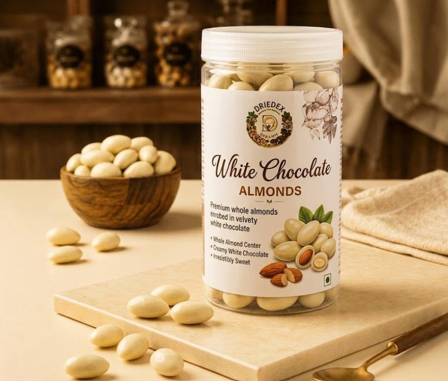 white chocolate coated  Almonds