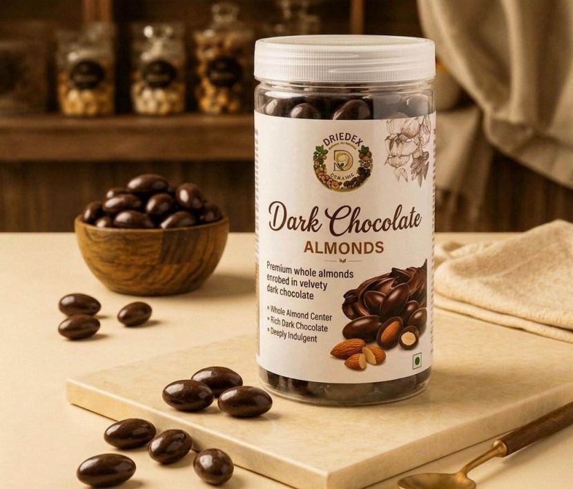 Dark chocolate coated  Almond